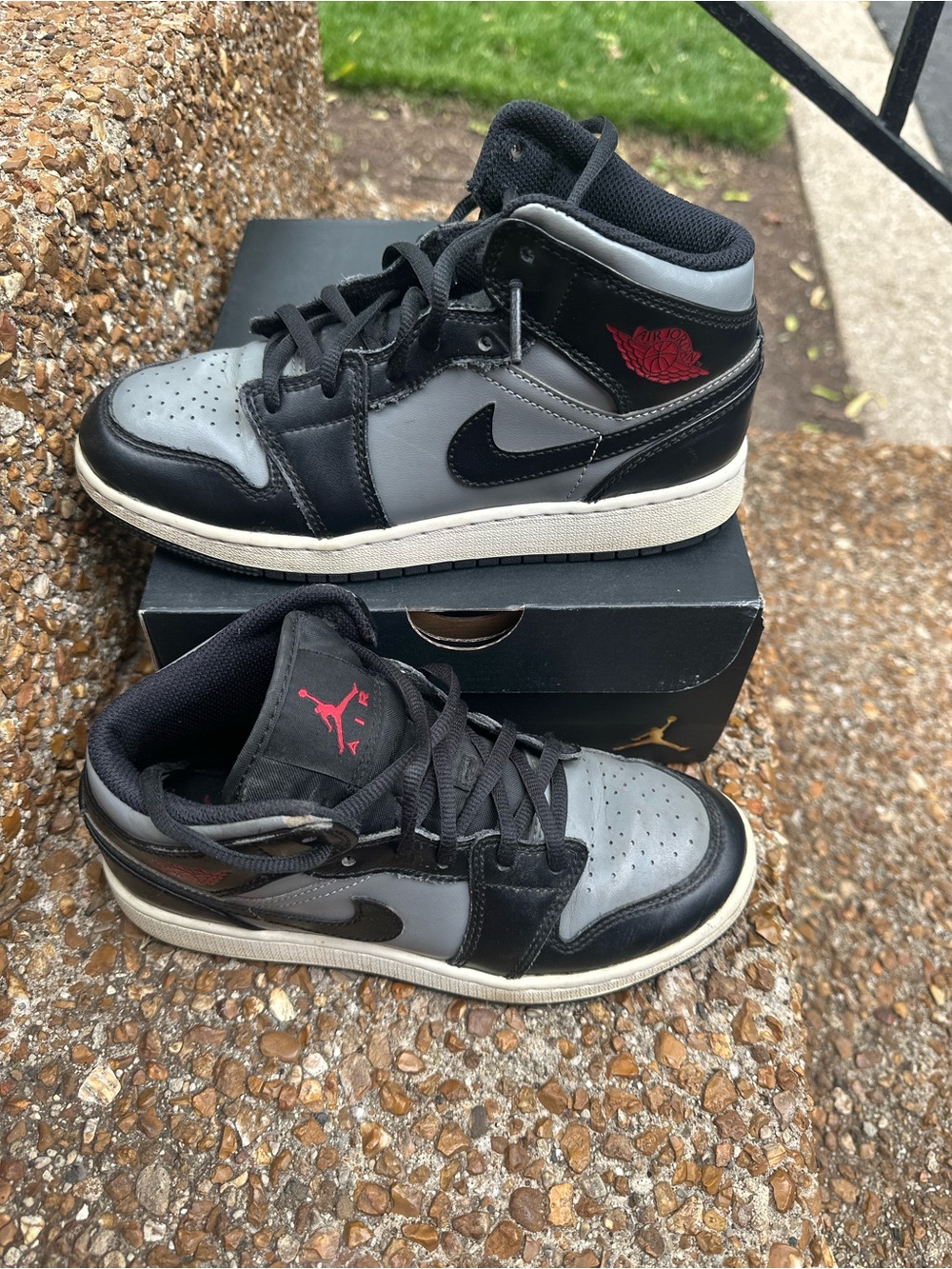Nike Kids' High-Top Sneakers - Black, Gray & Red